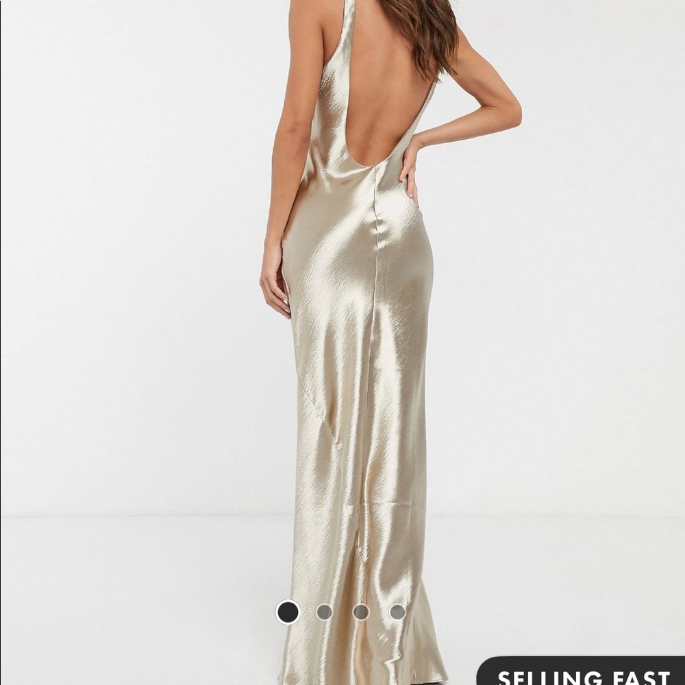 Scoop back maxi satin dress